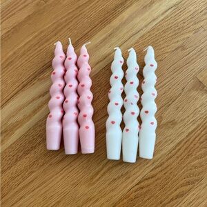 Valentine’s Day candles Tapered candles bundle with lipstick print